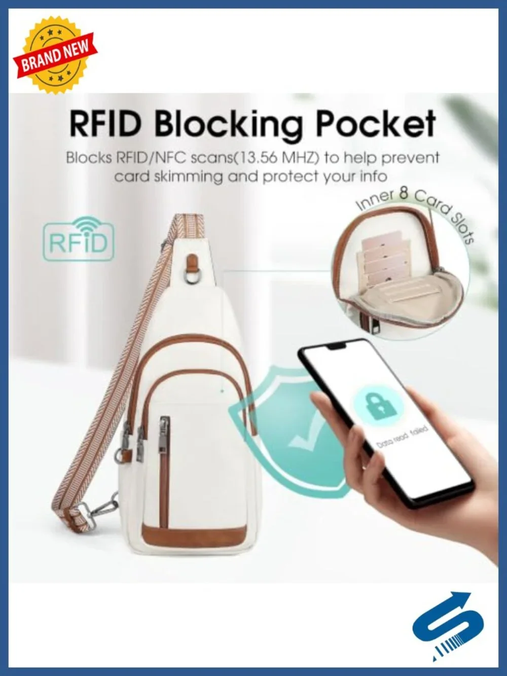 Women's Anti-Theft RFID Sling Crossbody Bag Faux Leather Backpack Purse